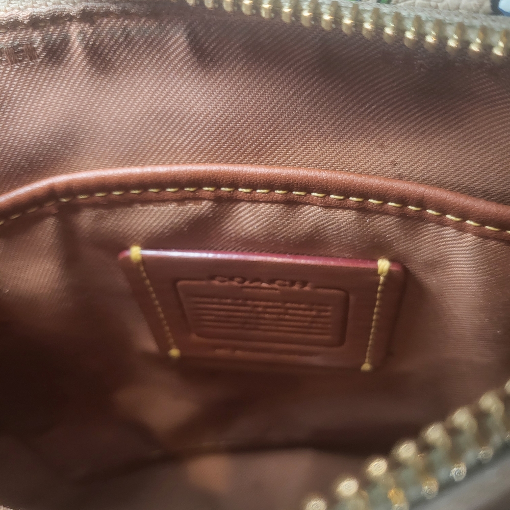 Coach Floral Leather Crossbody in Cream with Yellow, Pink & Green Accents - Picture 8 of 10